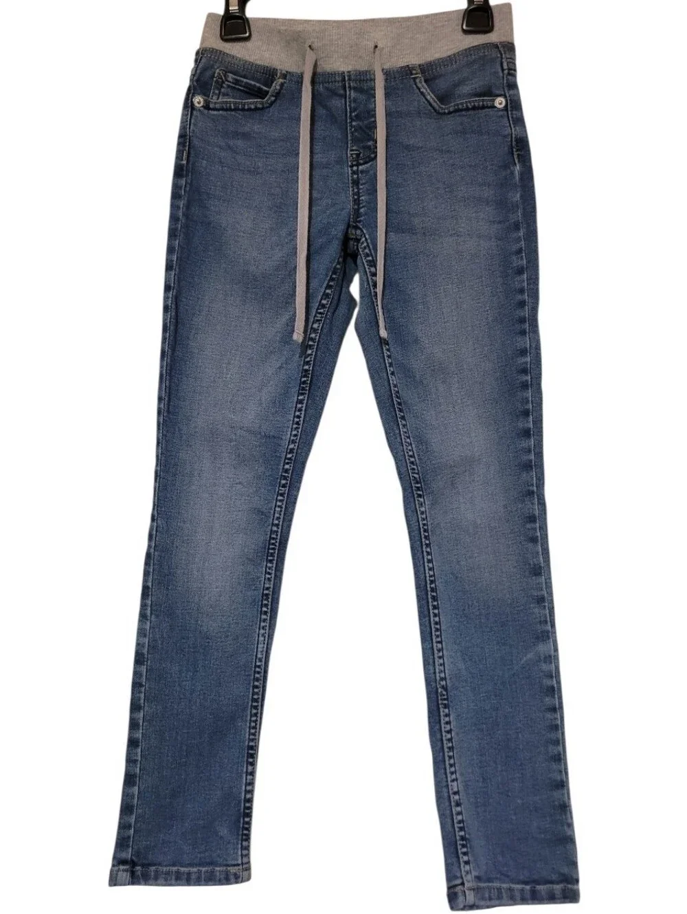 Justice Knit Waistband Super Skinny Mid Rise Jeans Girls Size 8 (Measures 22x24)